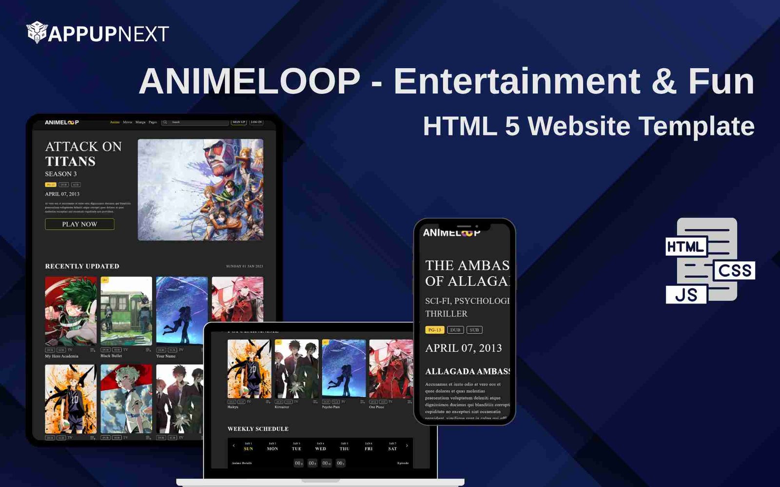 ANIMELOOP - Entertainment & Fun - HTML 5 Website Template