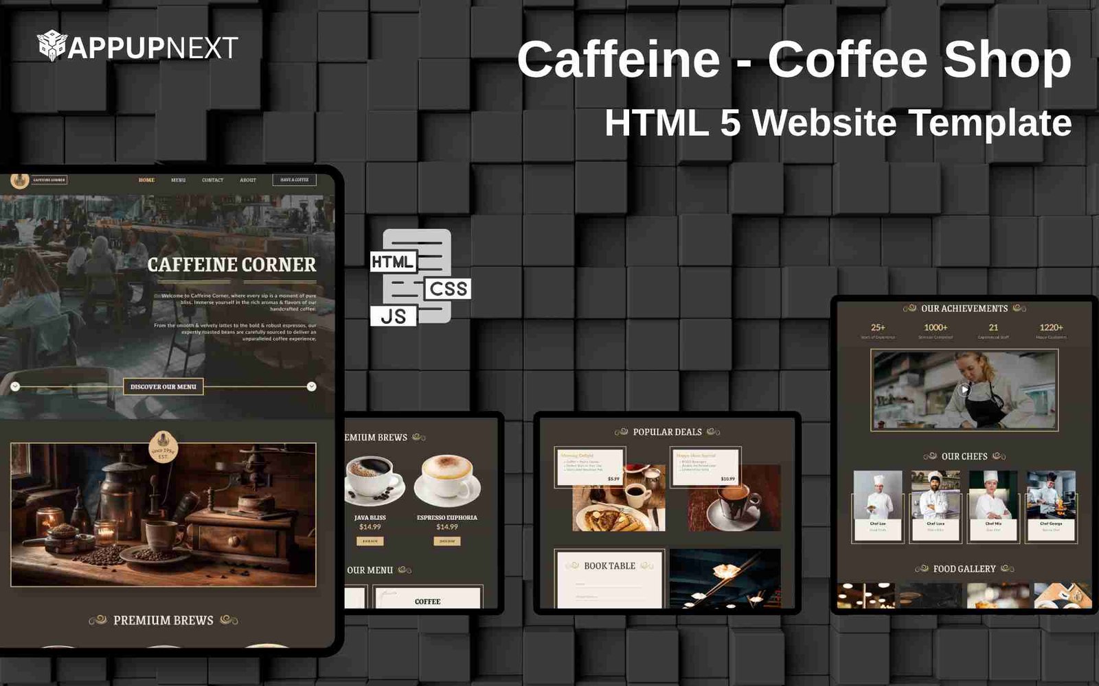Caffeine - Coffee Shop - HTML 5 Website Template