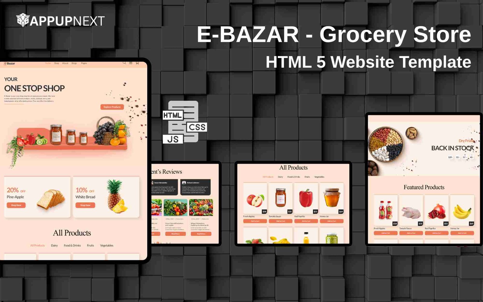 E-BAZAR - Grocery Store - HTML 5 Website Template