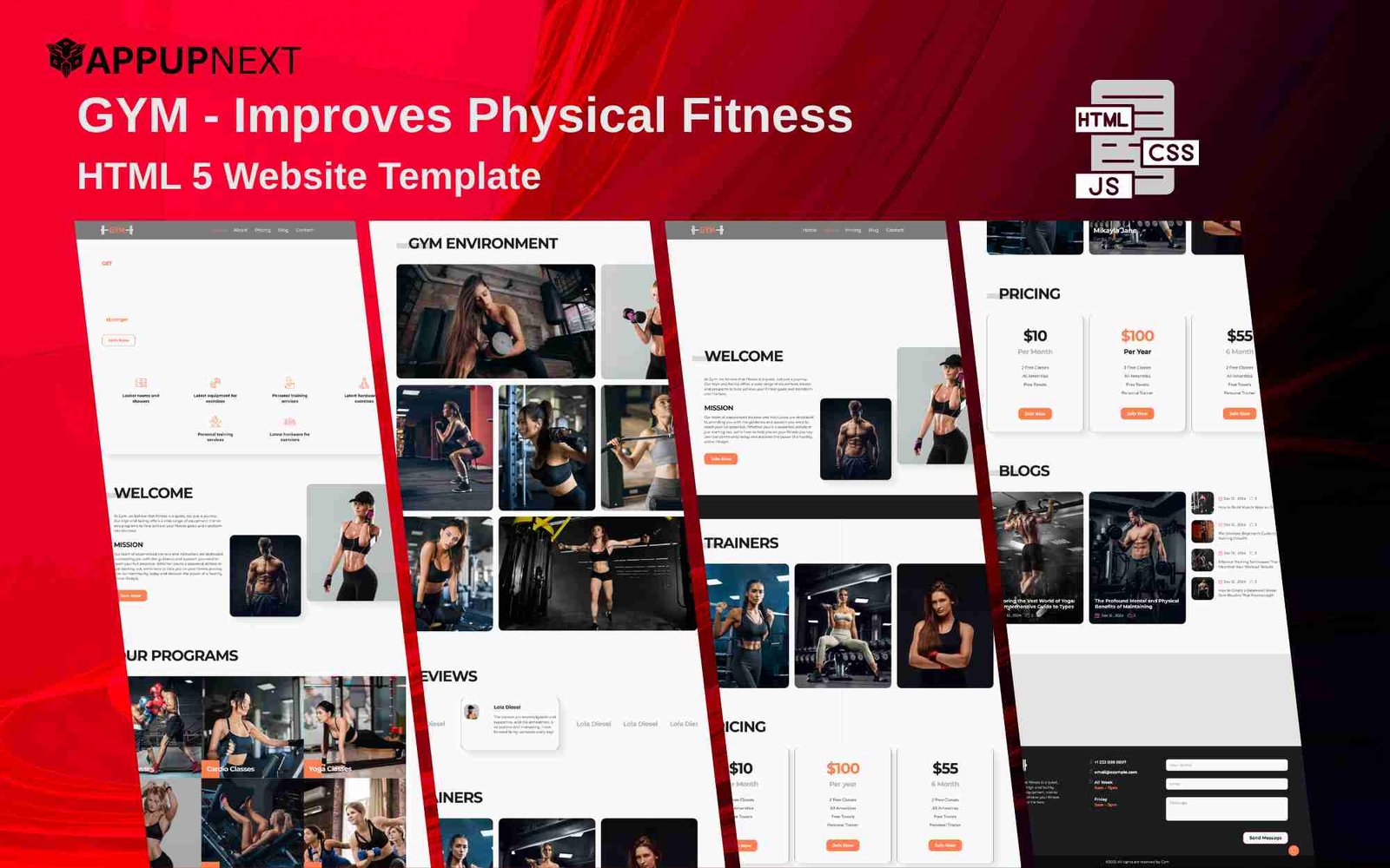GYM - Improves Physical Fitness - HTML 5 Website Template