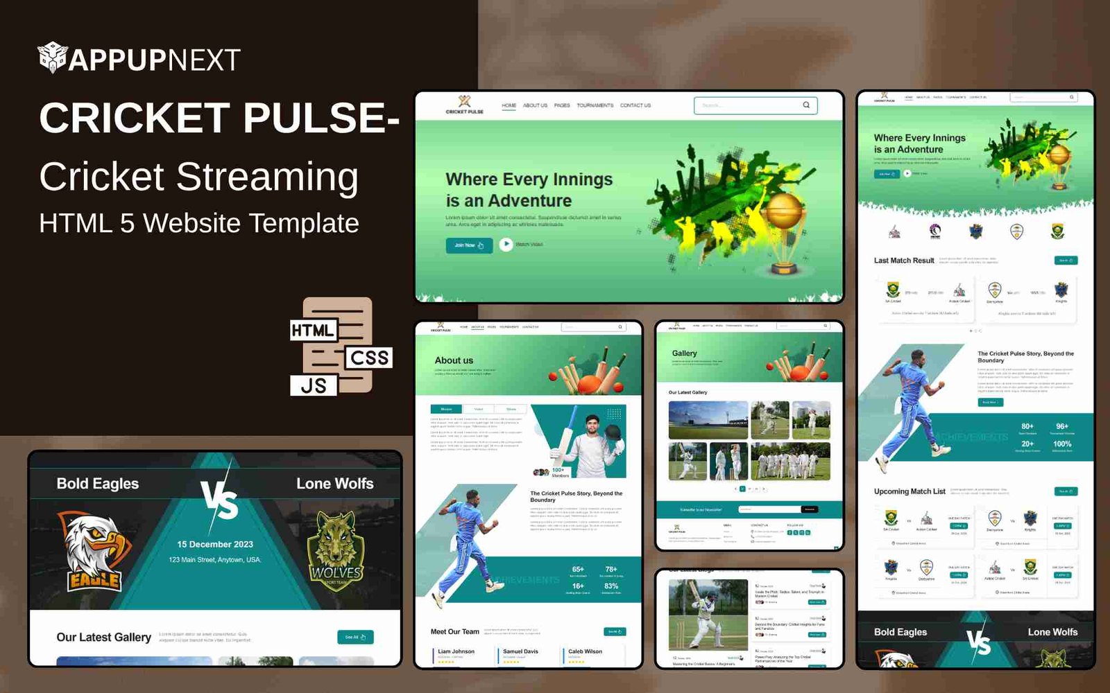 CRICKET PULSE- Cricket Streaming - HTML 5 Website Template