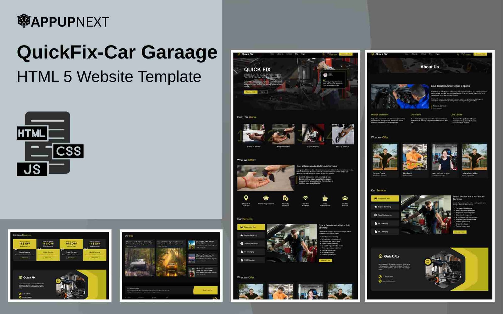 QuickFix-Car Garaage - HTML 5 Website Template