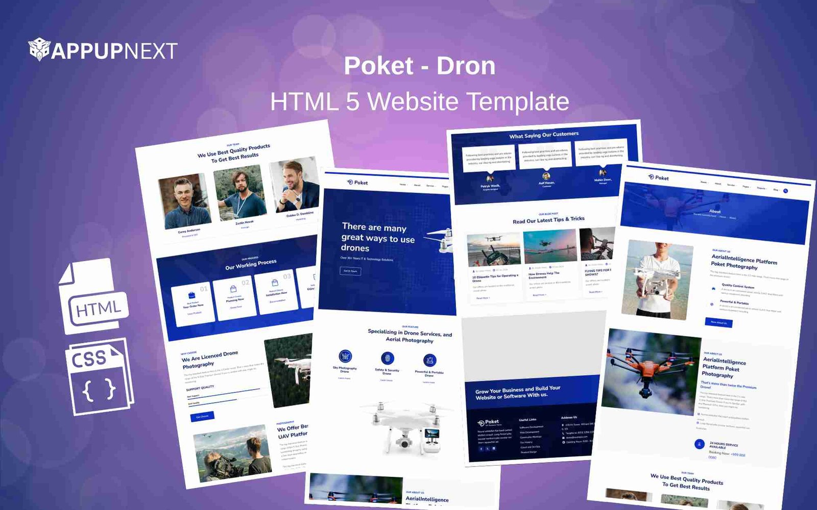 Poket - Dron - HTML 5 Website Template - v1