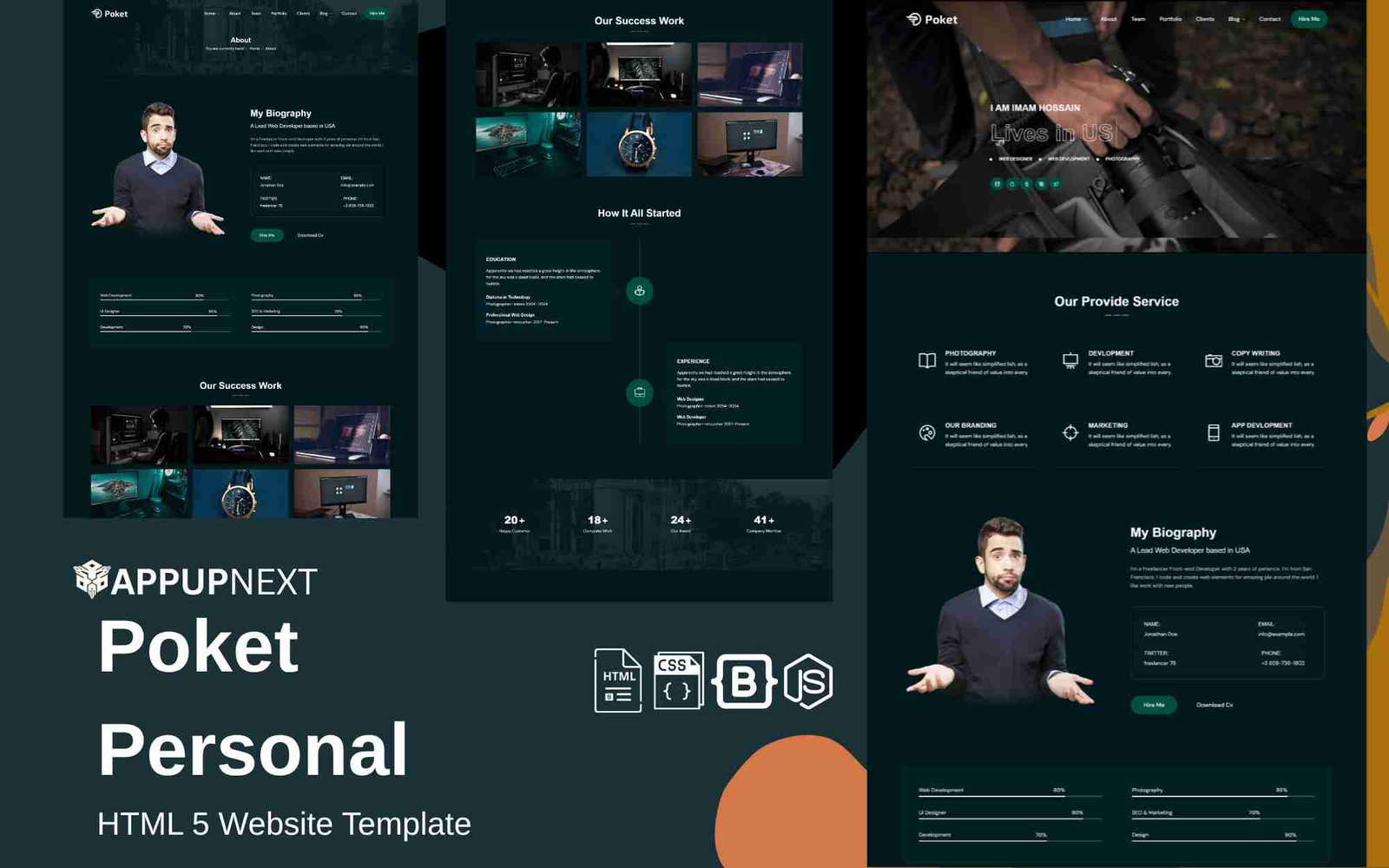 Poket - Personal - HTML 5 Website Template - v3