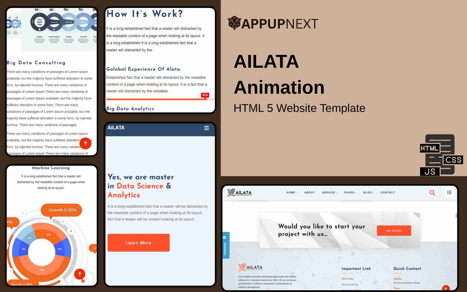 Ailata - Data Science Analytics - HTML 5 Website Template - v5
