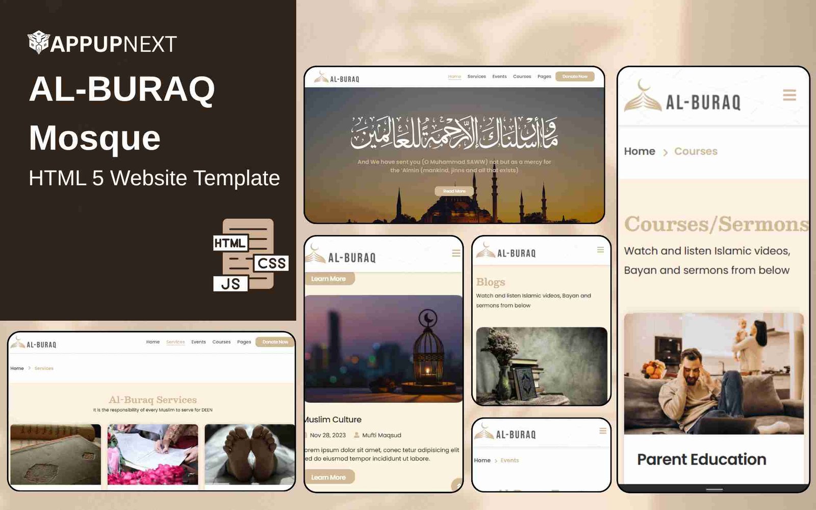 AL-BURAQ - Mosque - HTML 5 Website Template - v1)