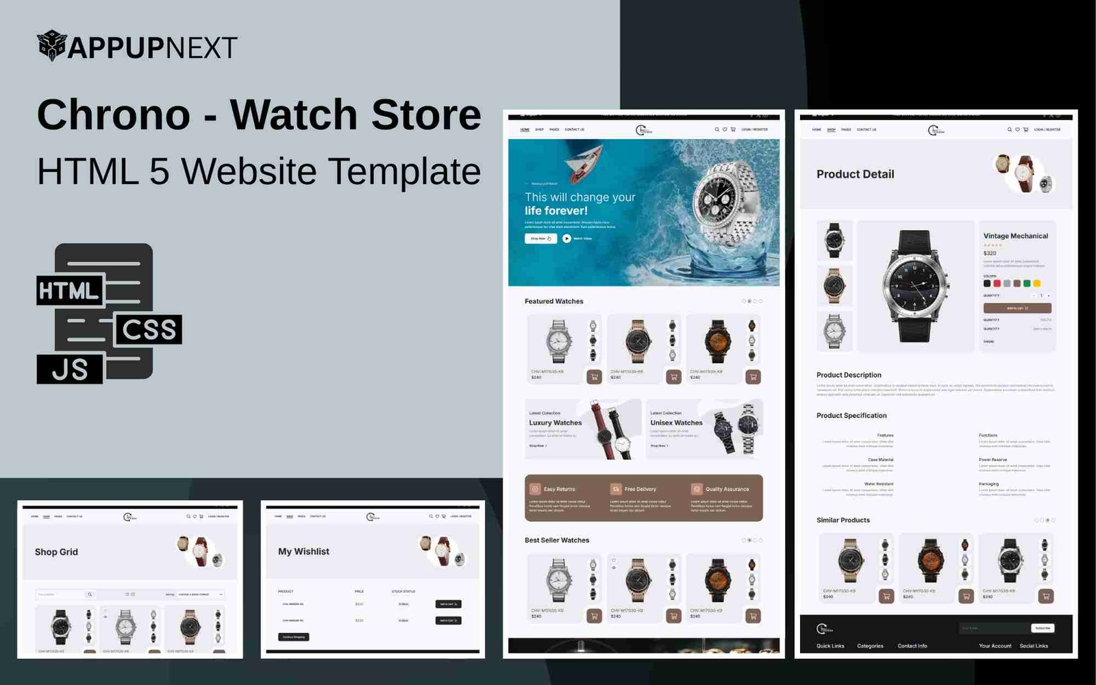 Chrono - Watch Store - HTML 5 Website Template - v1