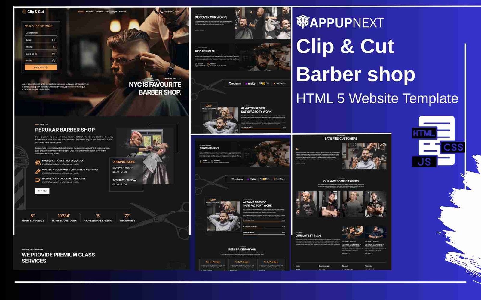 Clip & Cut - Barber shop - HTML 5 Website Template