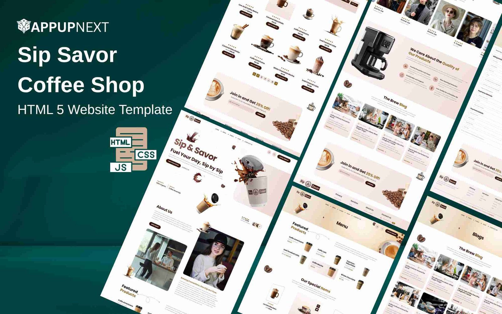 Sip Savor - Coffee Shop - HTML 5 Website Template