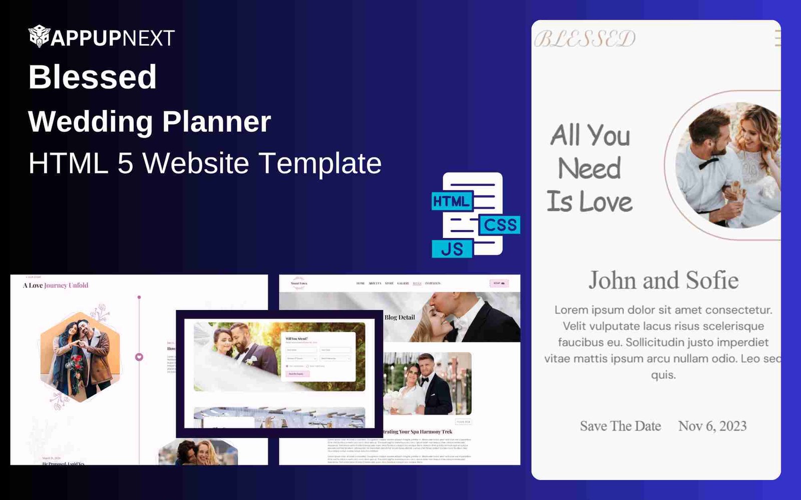 Blessed - Wedding Planner - HTML 5 Website Template