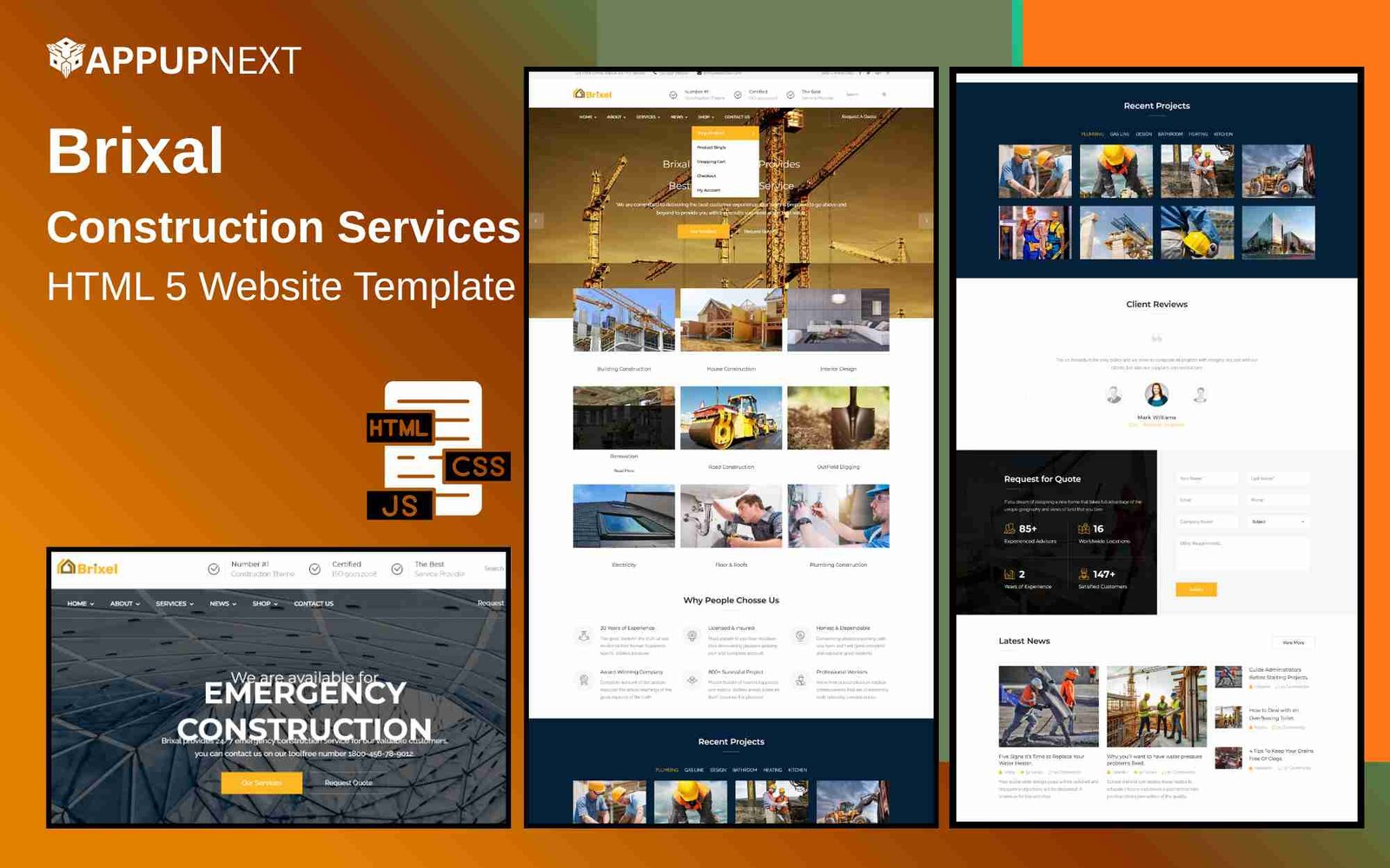 Brixal -  Construction Services - HTML 5 Website Template - v2