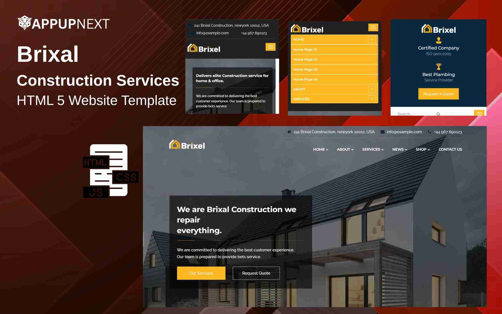 Brixal -  Construction Services - HTML 5 Website Template - v4