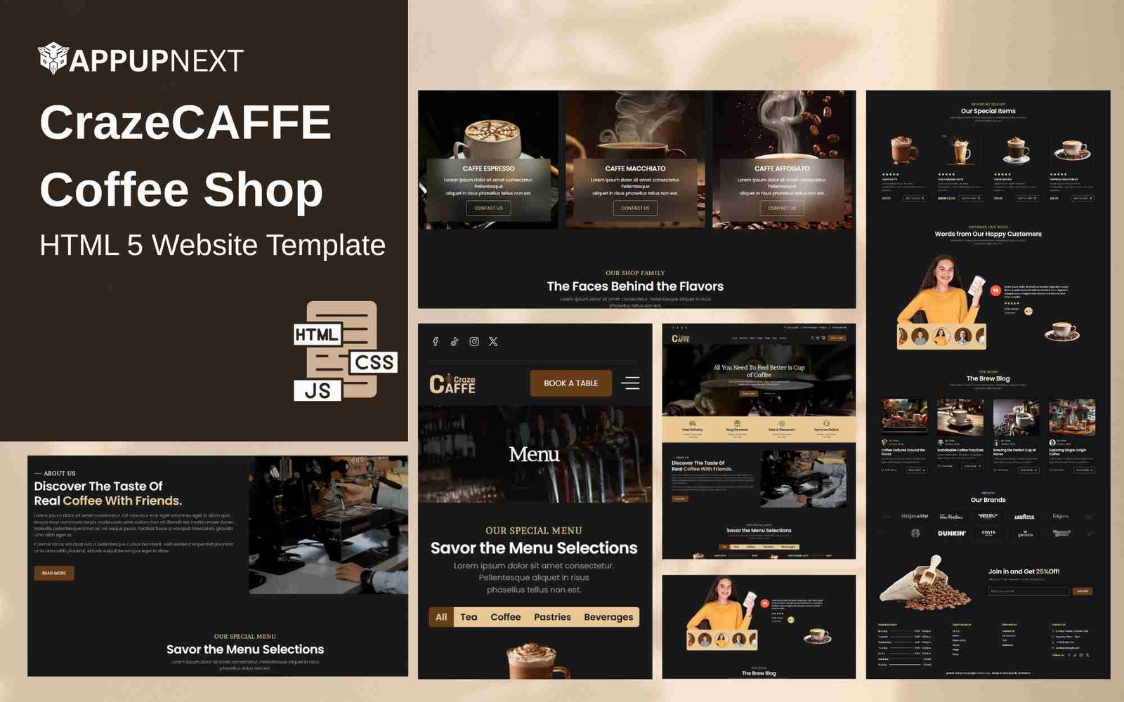 CrazeCAFFE - Coffee Shop - HTML 5 Website Template