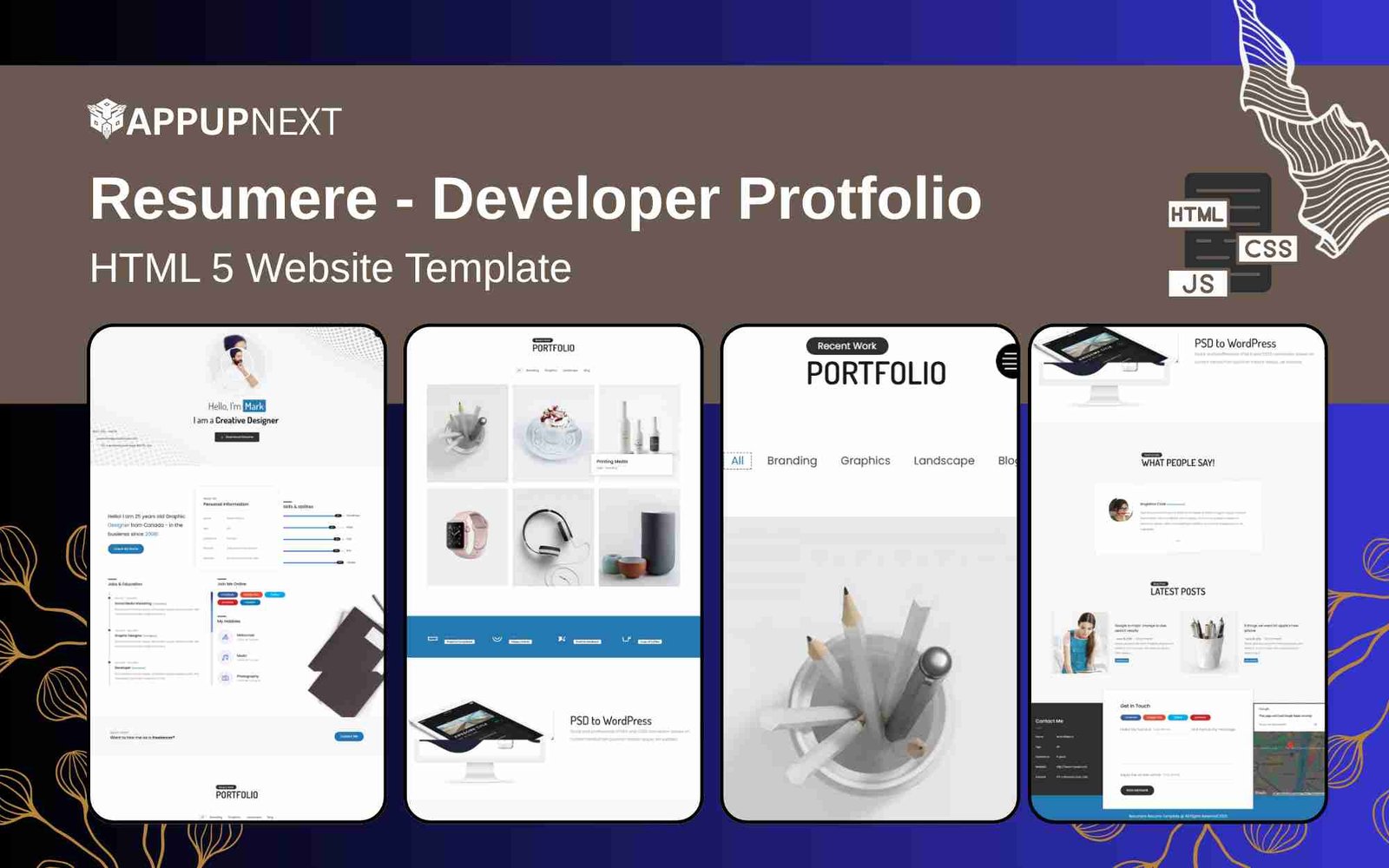 Resumere - Developer Protfolio - HTML 5 Website Template - v3