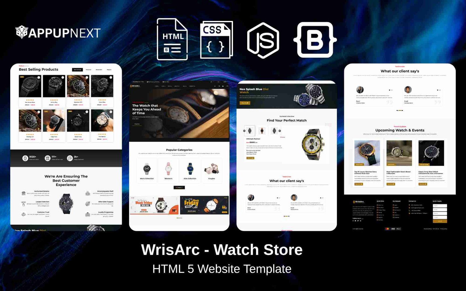 WrisArc - Watch Store - HTML 5 Website Template - v2