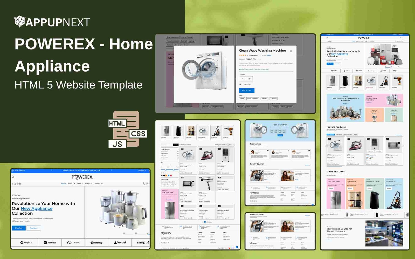 POWEREX - Home Appliance - HTML 5 Website Template