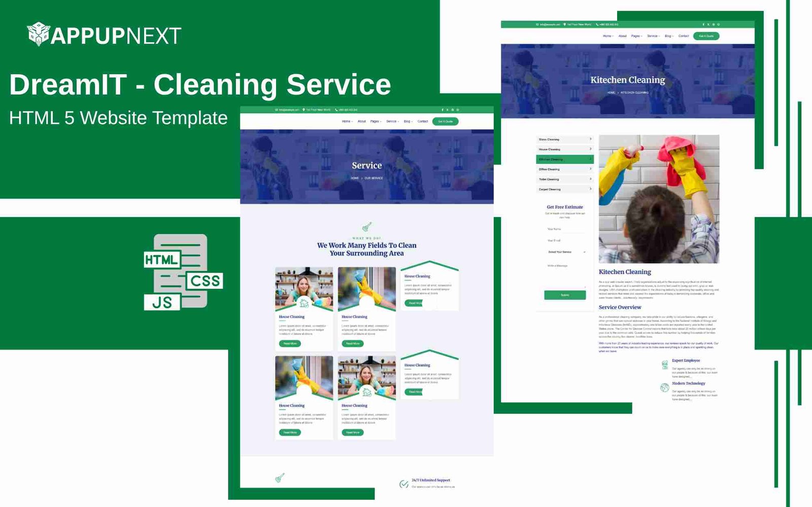 DreamIT - Cleaning Service - HTML 5 Website Template - v3