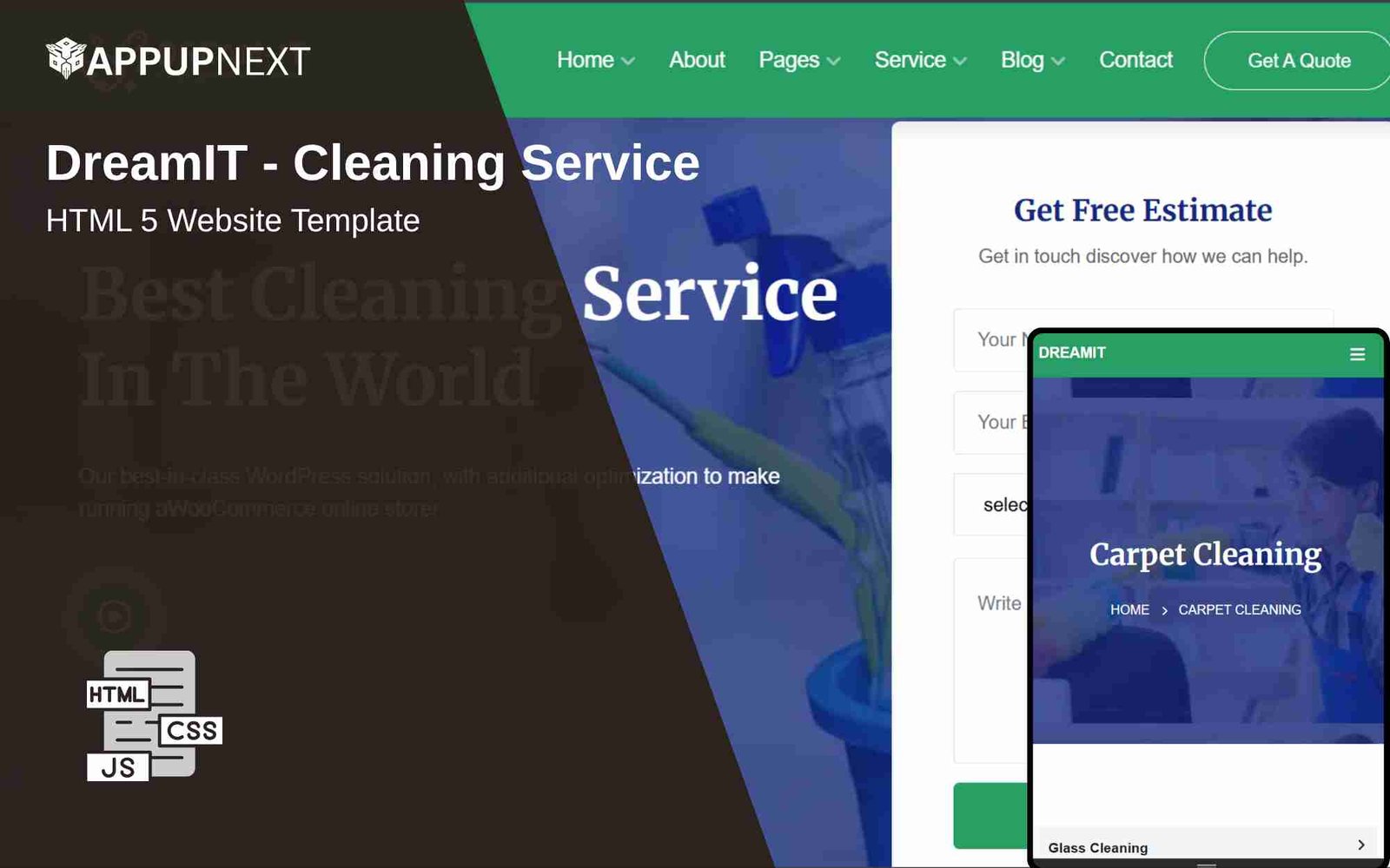 DreamIT - Cleaning Service - HTML 5 Website Template - v4