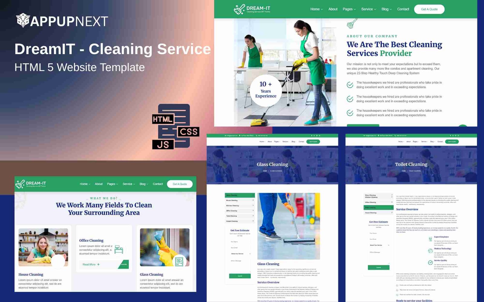 DreamIT - Cleaning Service - HTML 5 Website Template - v5