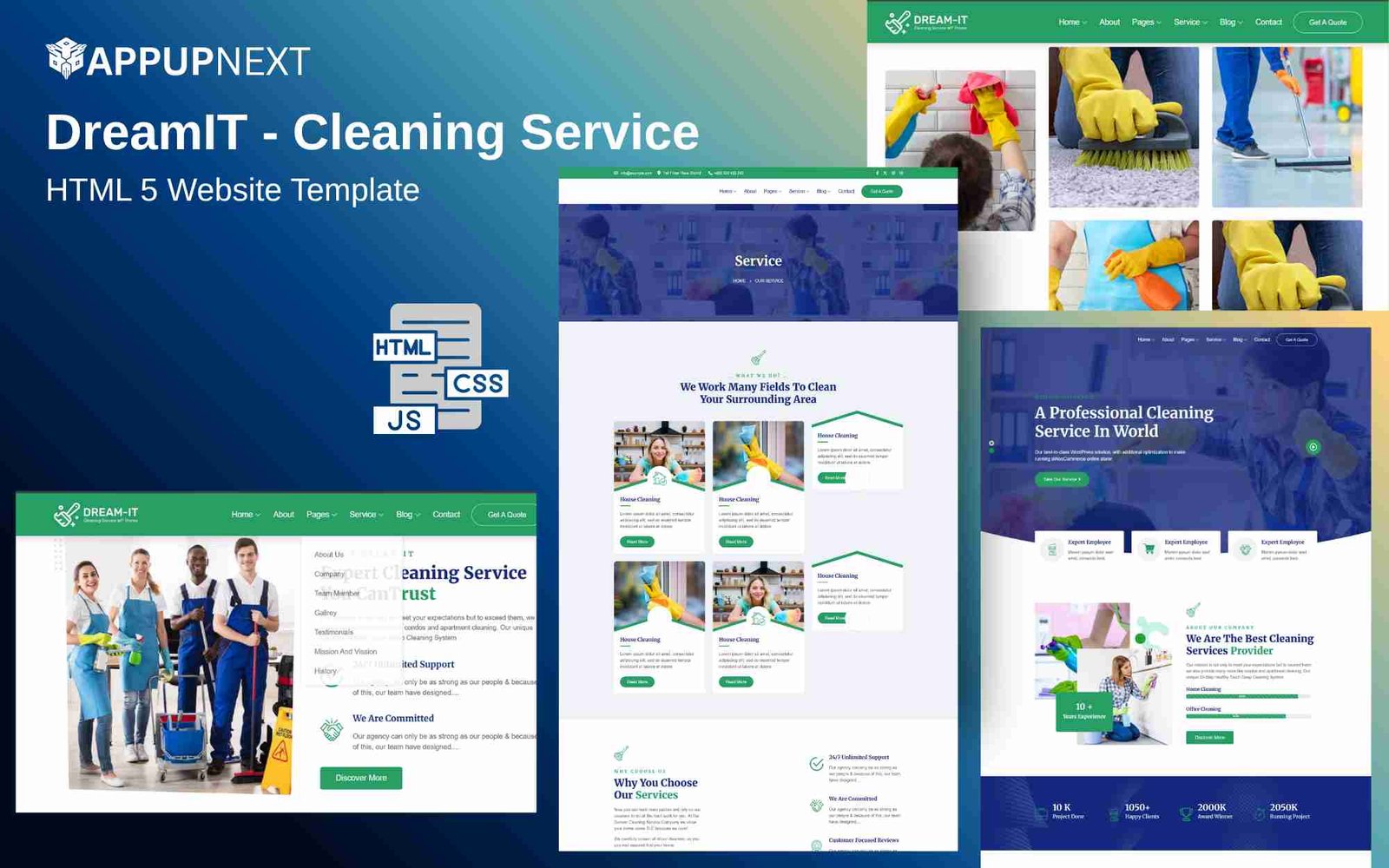 DreamIT - Cleaning Service - HTML 5 Website Template - v6