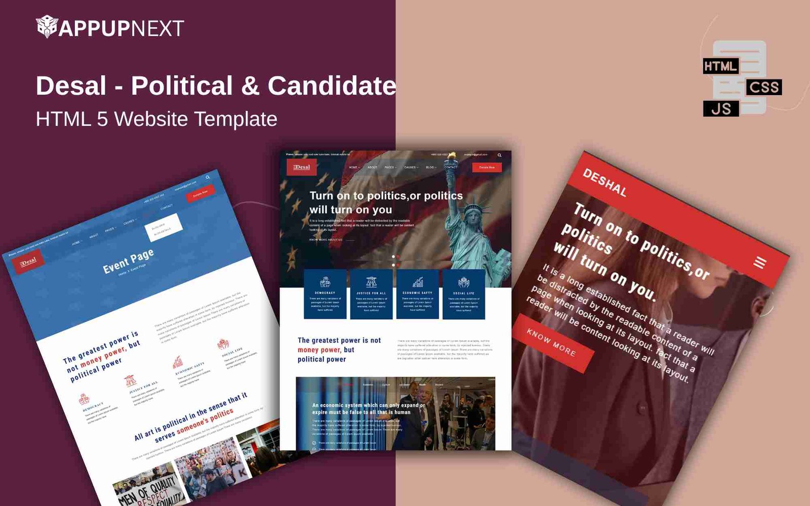 Desal - Political & Candidate - HTML 5 Website Template - v5