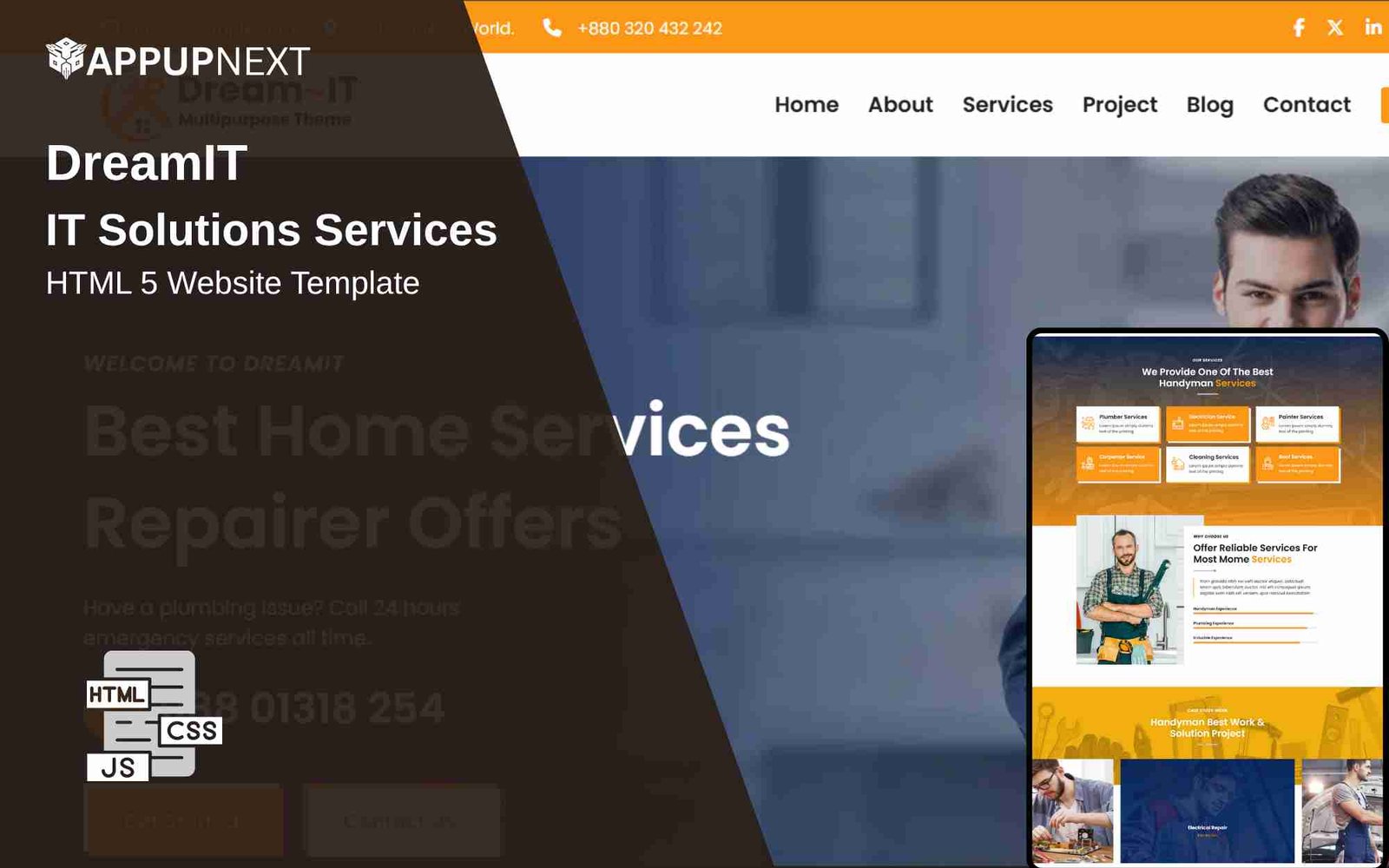 DreamIT - IT Solutions Services - HTML 5 Website Template - v6