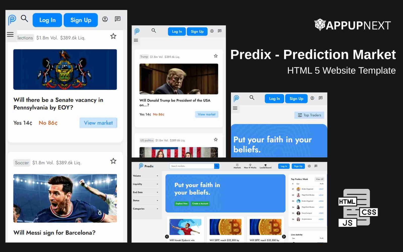 Predix - Prediction Market - HTML 5 Website Template