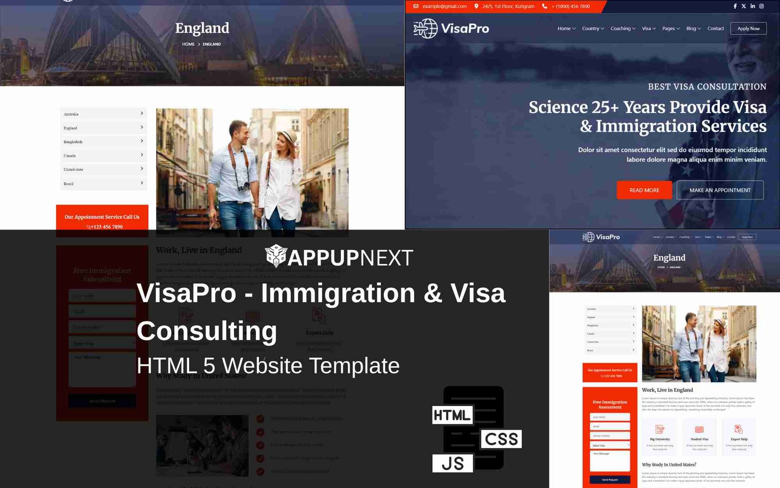VisaPro - Immigration & Visa Consulting - HTML 5 Website Template - v3