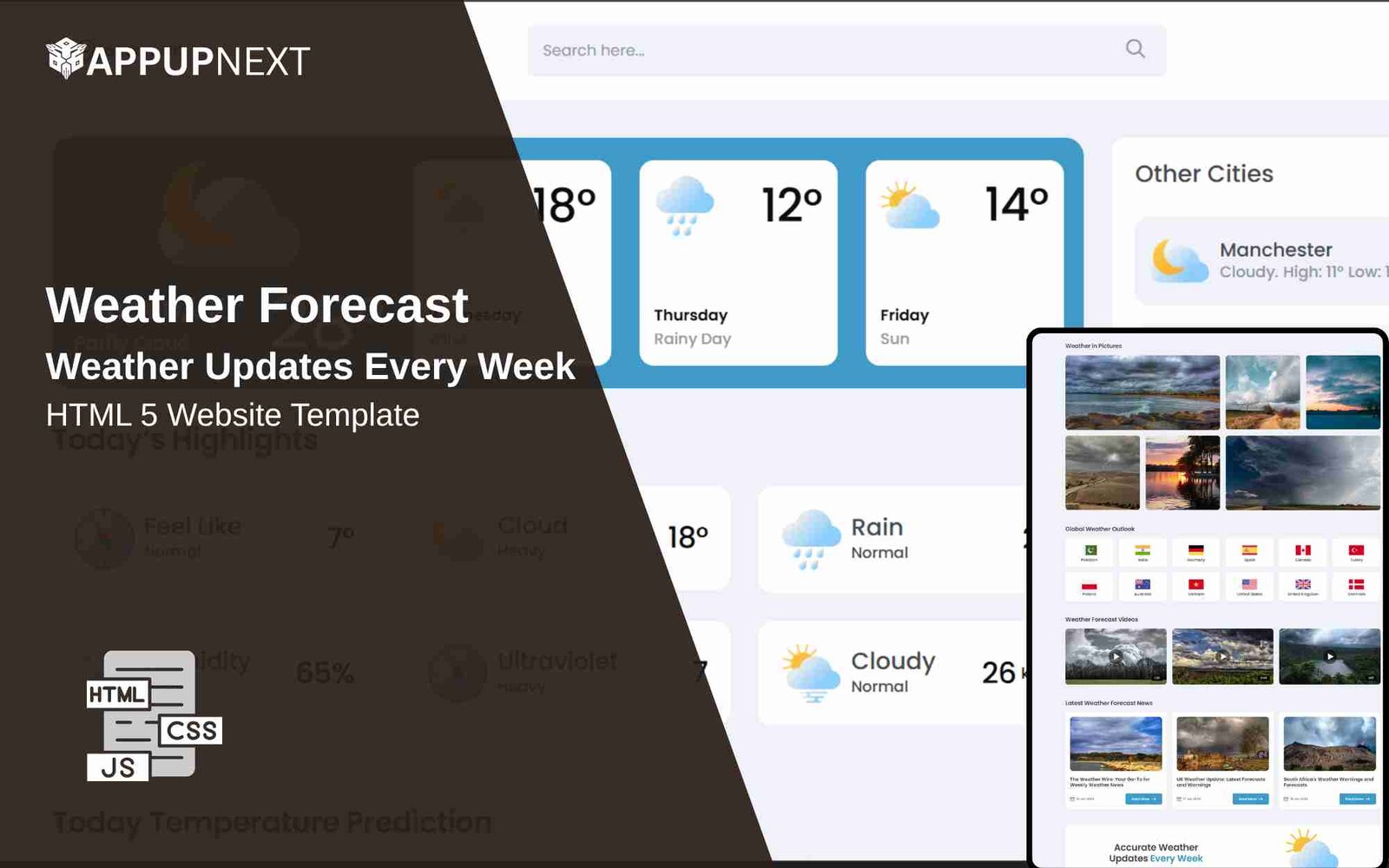 Weather Forecast  - Weather Updates Every Week - HTML 5 Website Template
