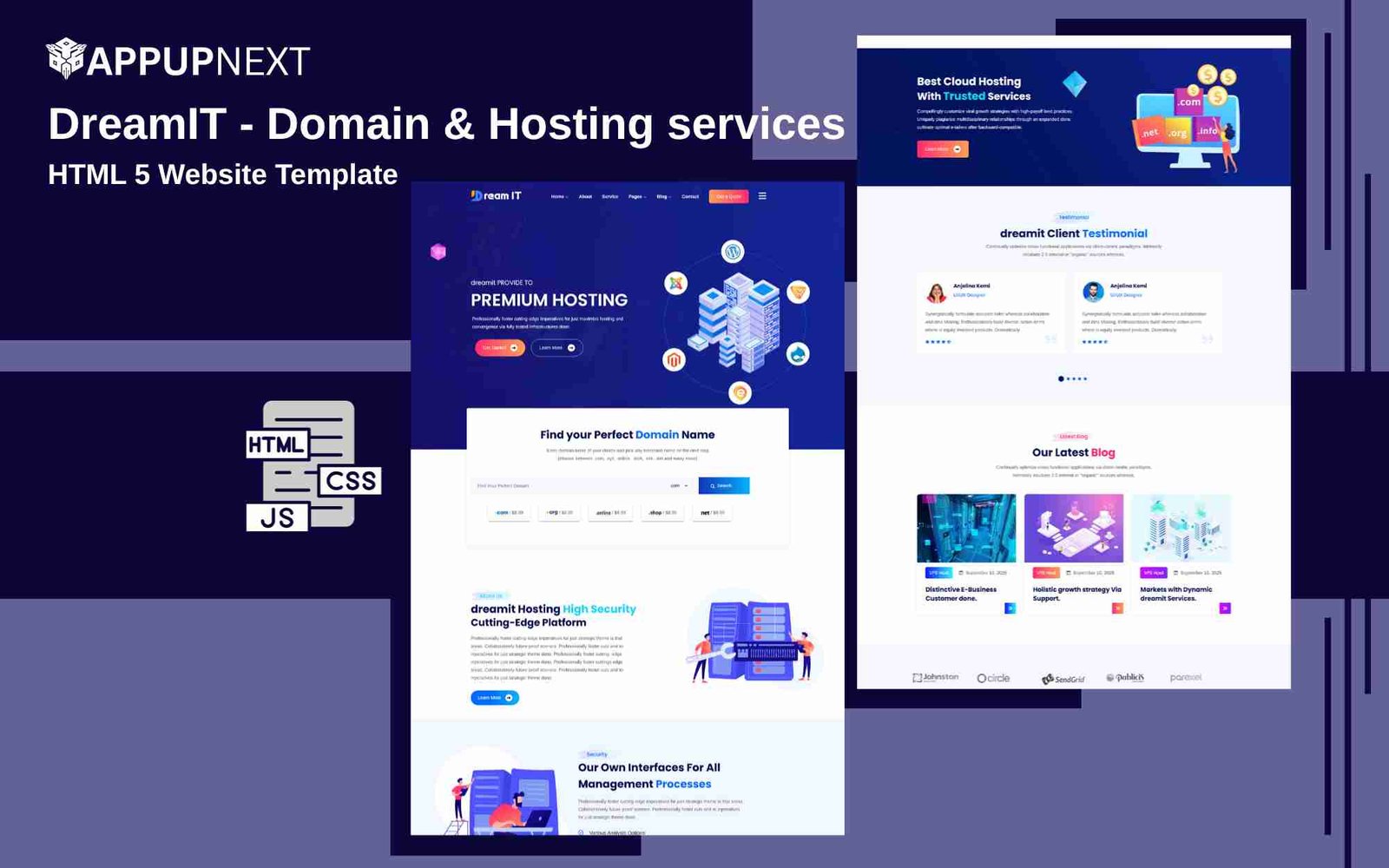 DreamIT  - Domain & Hosting services - HTML 5 Website Template - v2