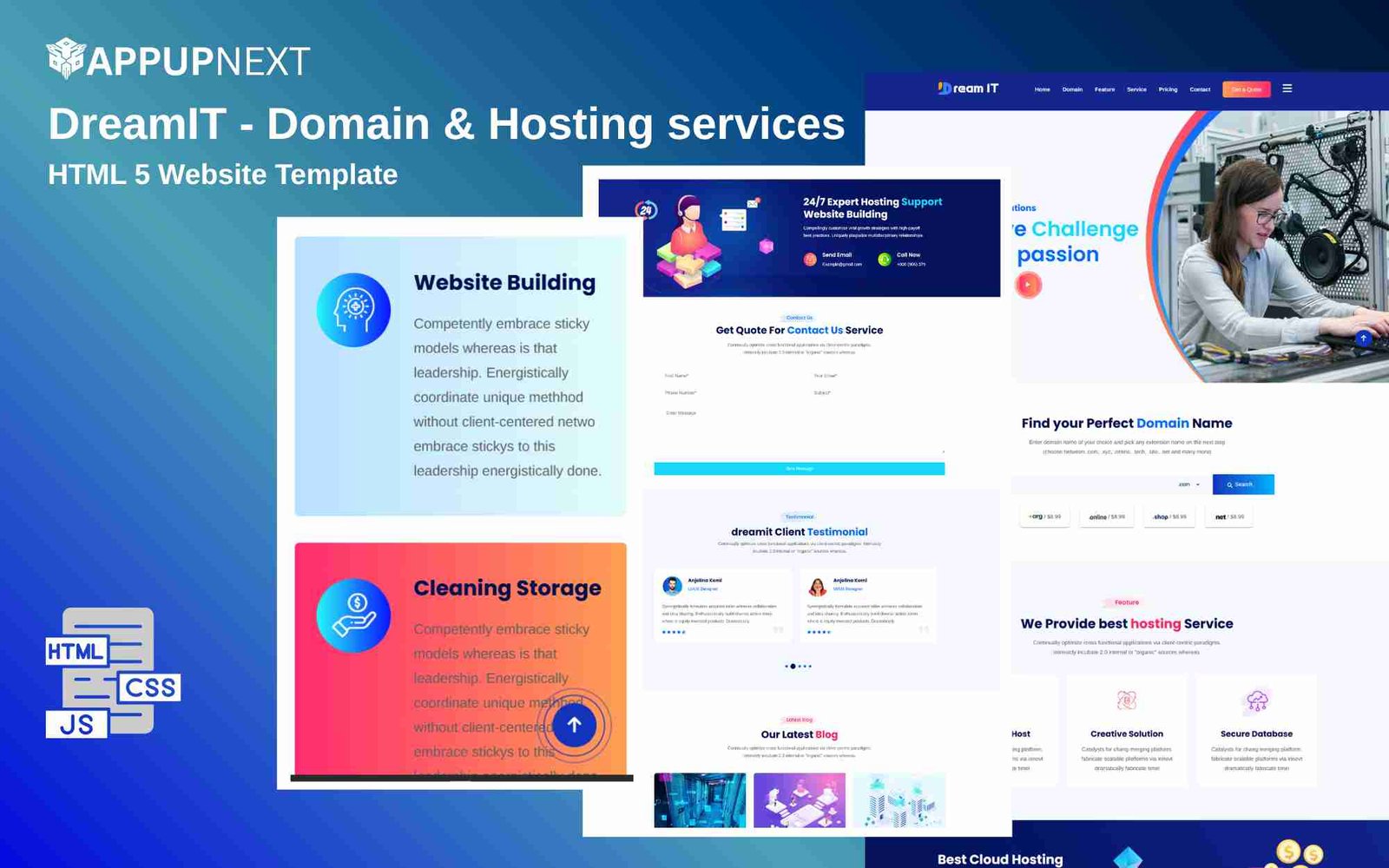DreamIT  - Domain & Hosting services - HTML 5 Website Template - v3