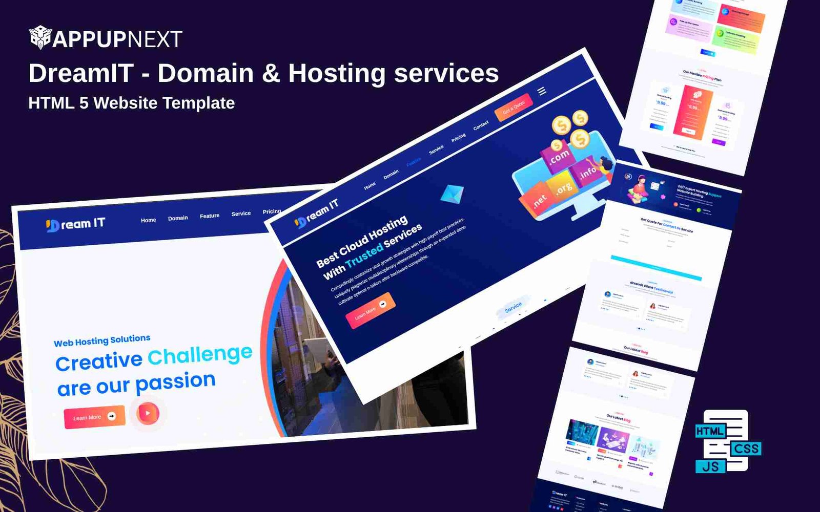 DreamIT  - Domain & Hosting services - HTML 5 Website Template - v4