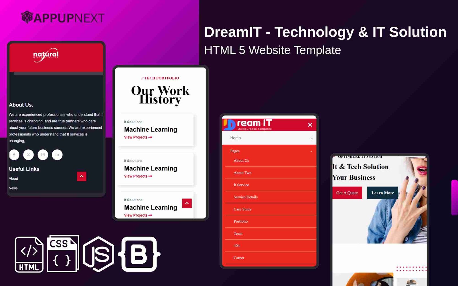 DreamIT - Technology & IT Solution  -  HTML 5 Website Template - v3