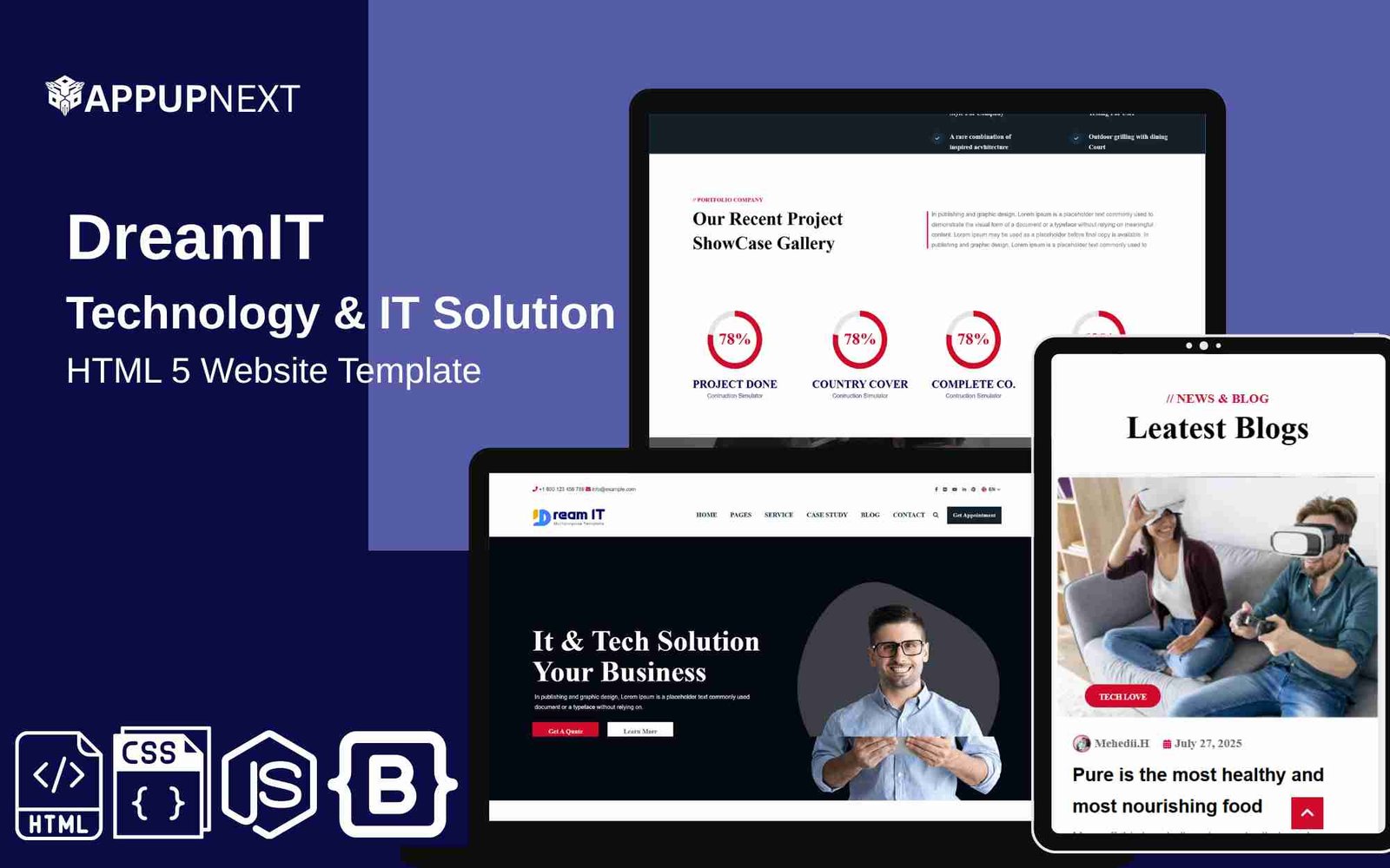 DreamIT - Technology & IT Solution  -  HTML 5 Website Template - v5