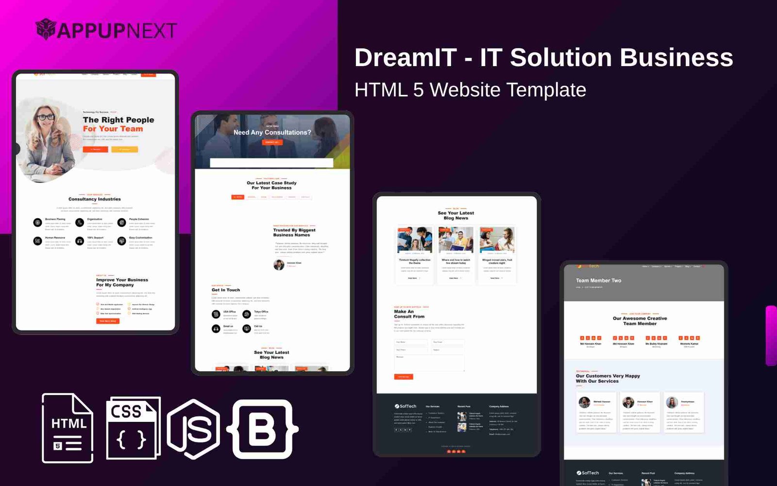 DreamIT - IT Solution Business softech- HTML 5 Website Template - v5