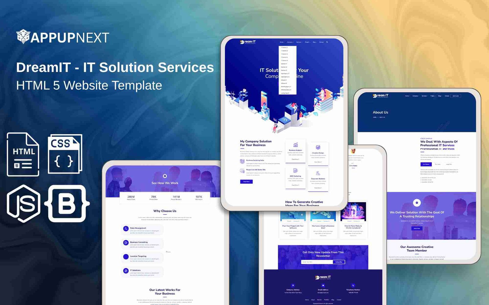 DreamIT - IT Solution Services - HTML 5 Website Template - startup - v4