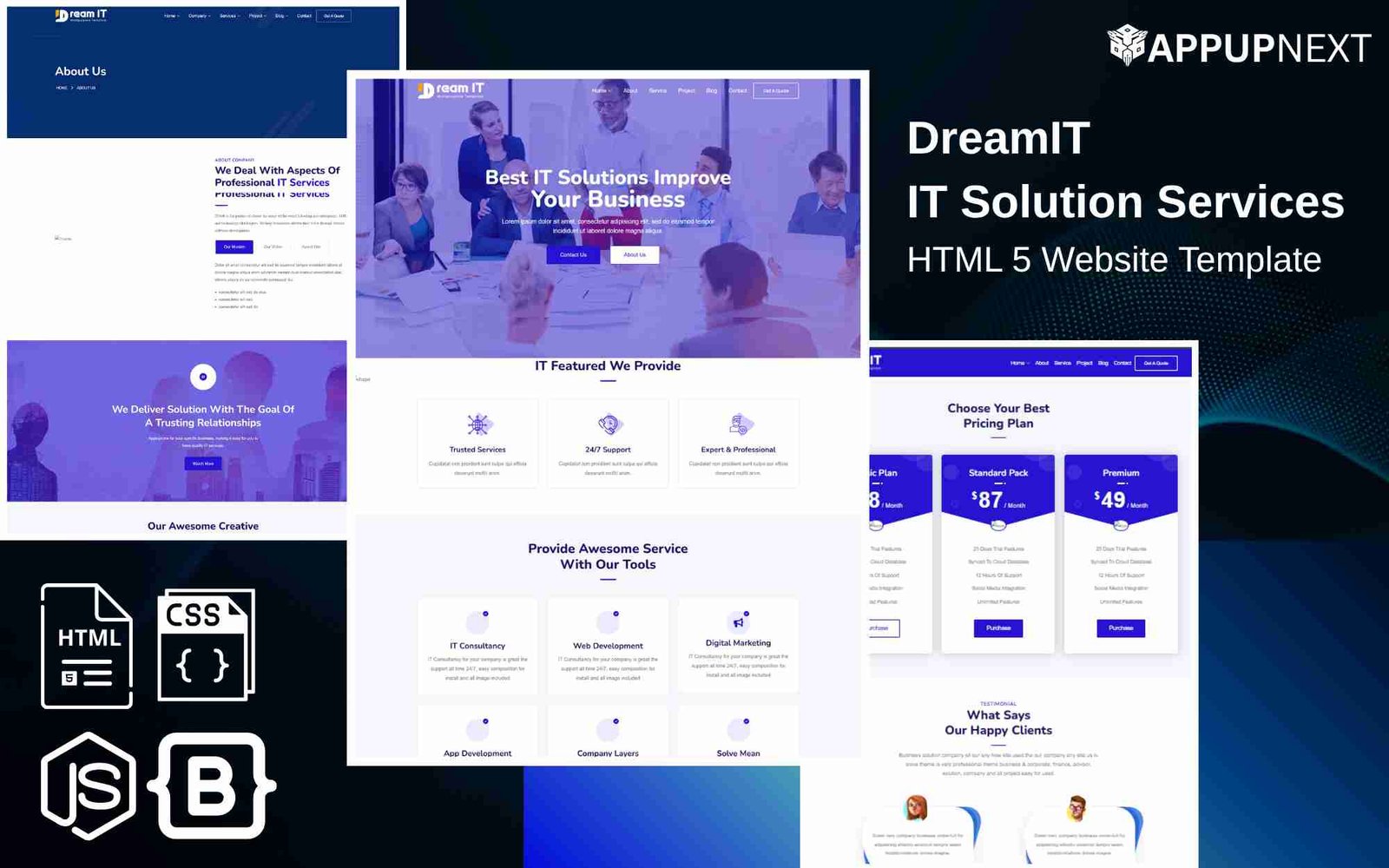 DreamIT - IT Solution Services - HTML 5 Website Template - startup - v7