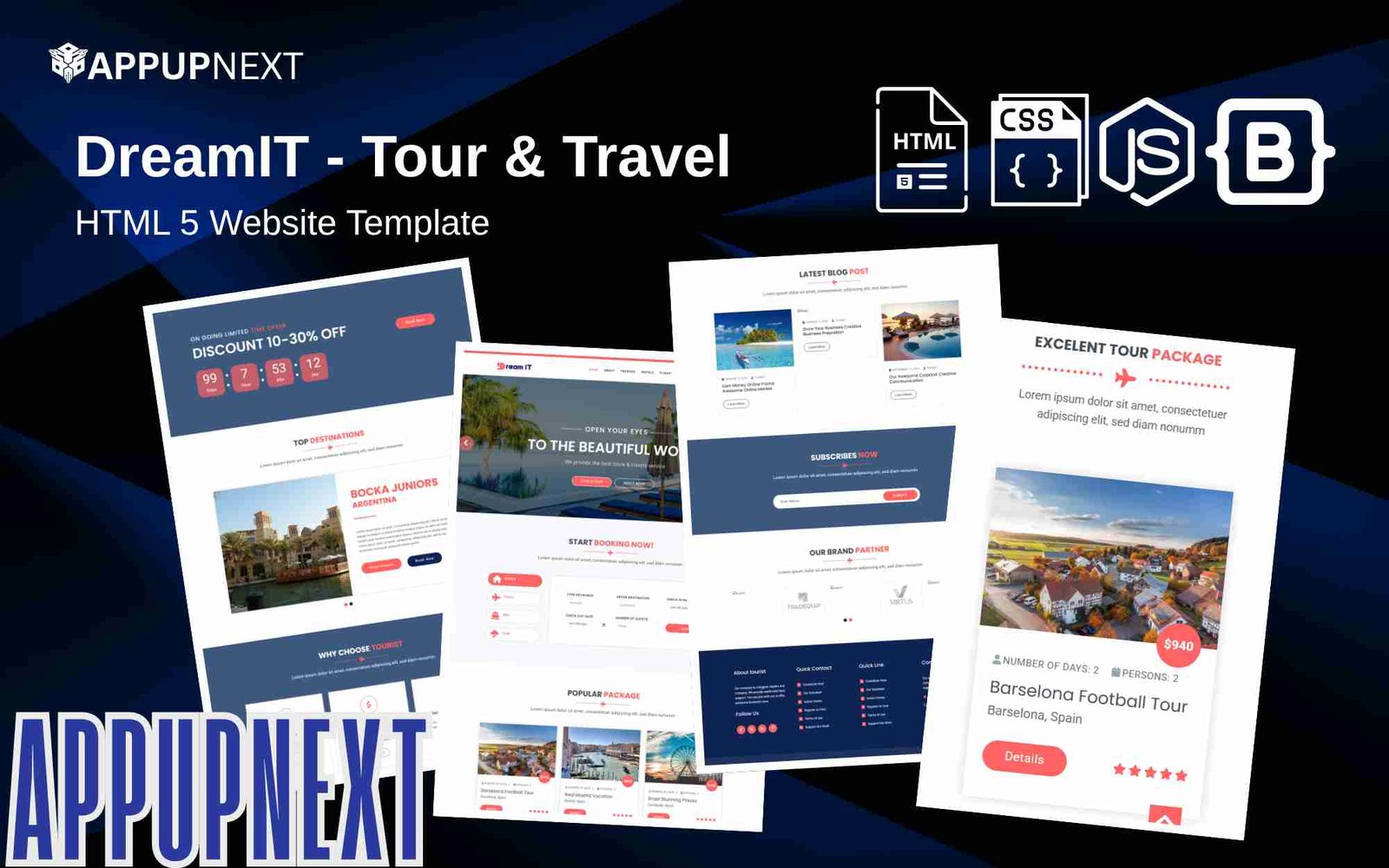 DreamIT - Tour & Travel - HTML 5 Website Template