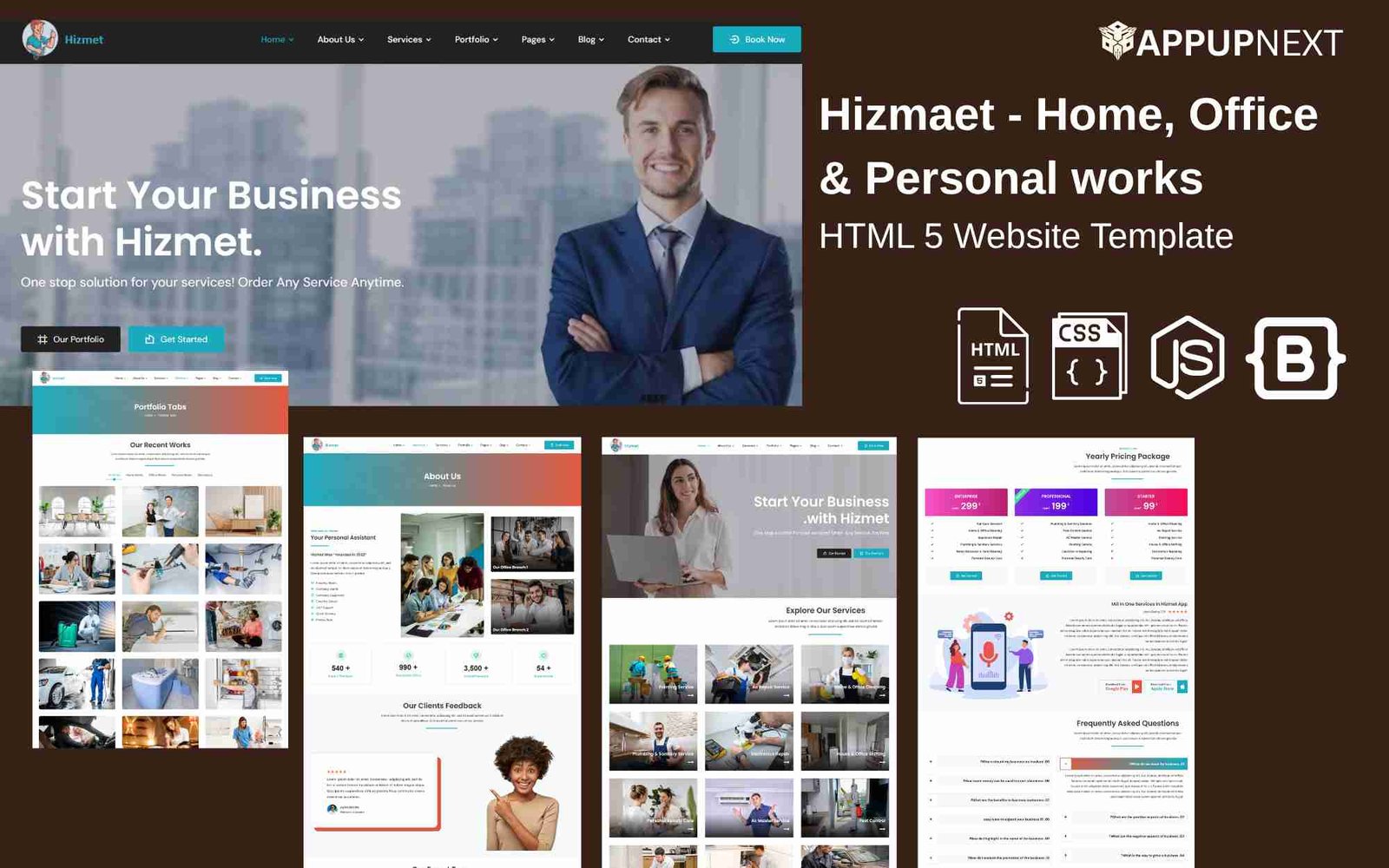 Hizmaet - Home, Office & Personal works - HTML 5 Website Template - v3