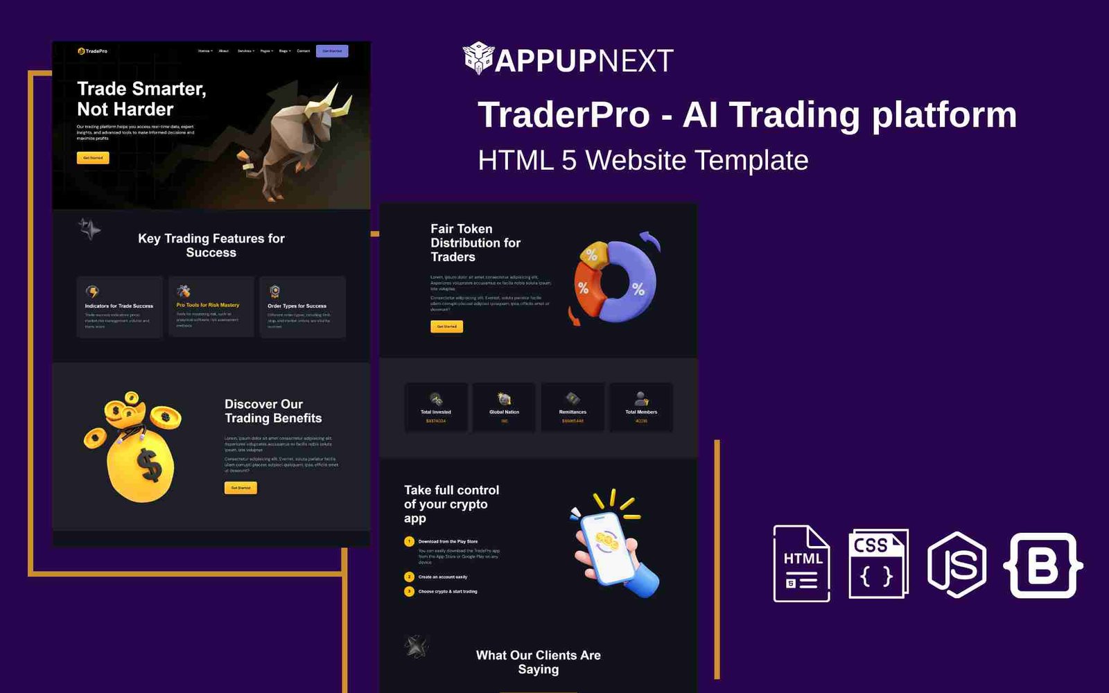 TraderPro - AI Trading platform - HTML 5 Website Template - Drak -v1