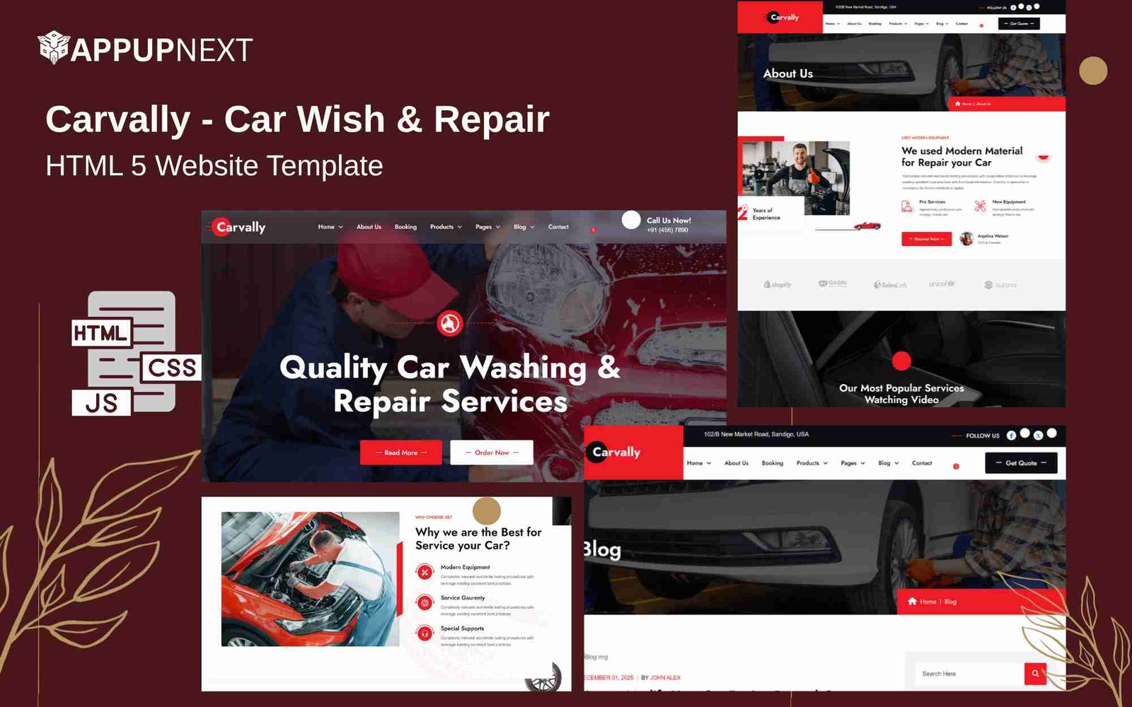 Carvally - Car Wish & Repair - HTML 5 Website Template - v1