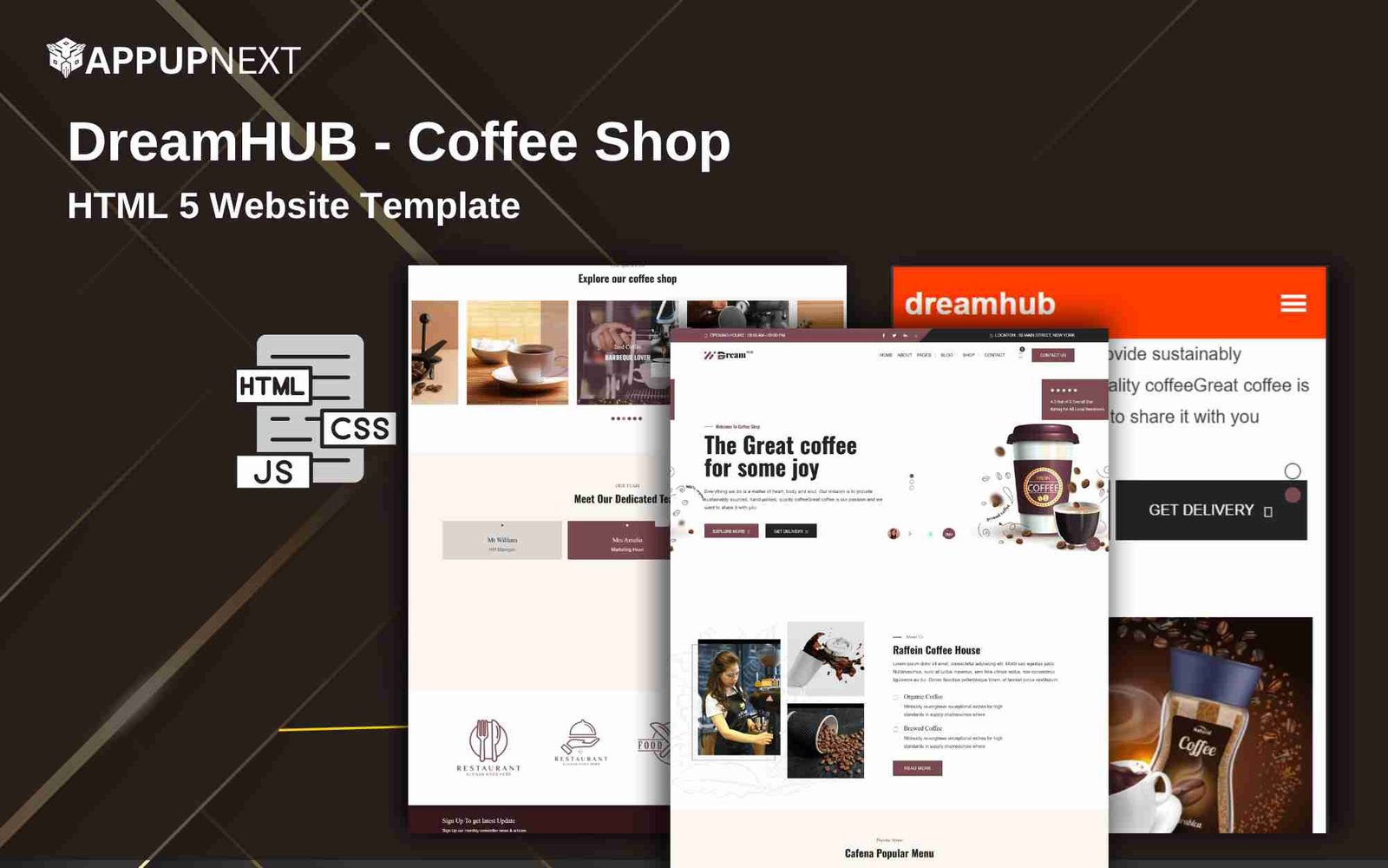 DreamHUB - Coffee Shop  - HTML 5 Website Template