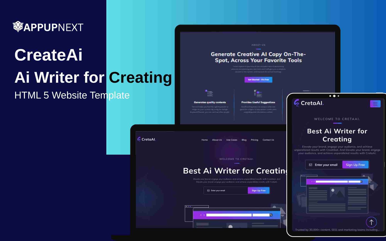 CreateAi  - Ai Writer for Creating - HTML 5 Website Template
