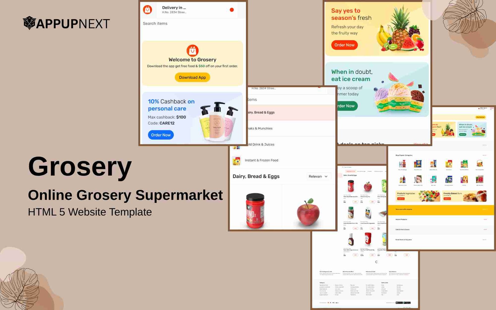 Grosery  - Online Grosery Supermarket - HTML 5 Website Template