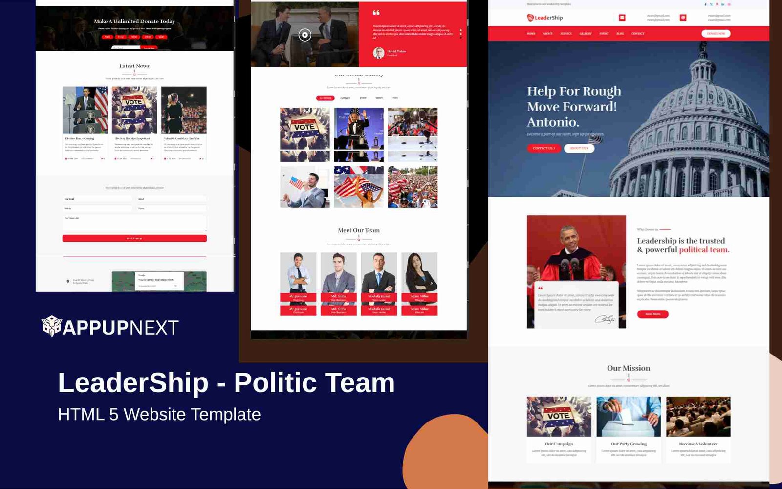 LeaderShip - Politic Team - HTML 5 Website Template - v1