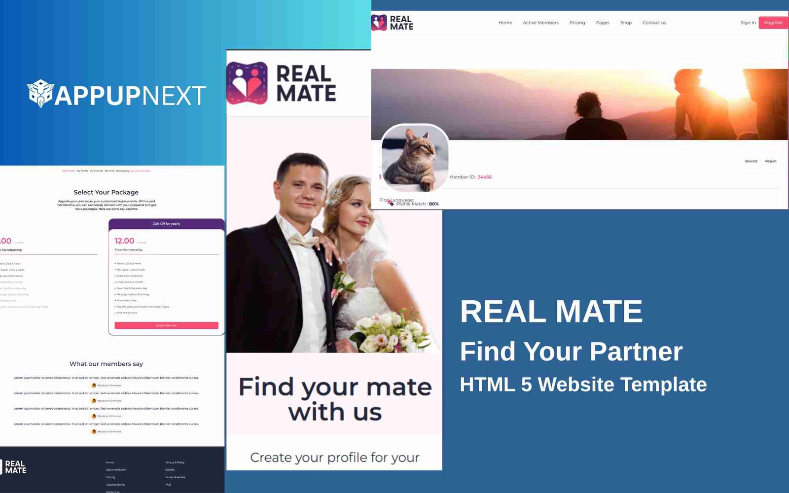 REAL MATE - Find Your Partner - HTML 5 Website Template