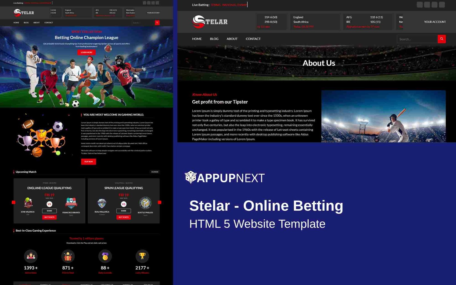 Stelar - Online Betting - HTML 5 Website Template