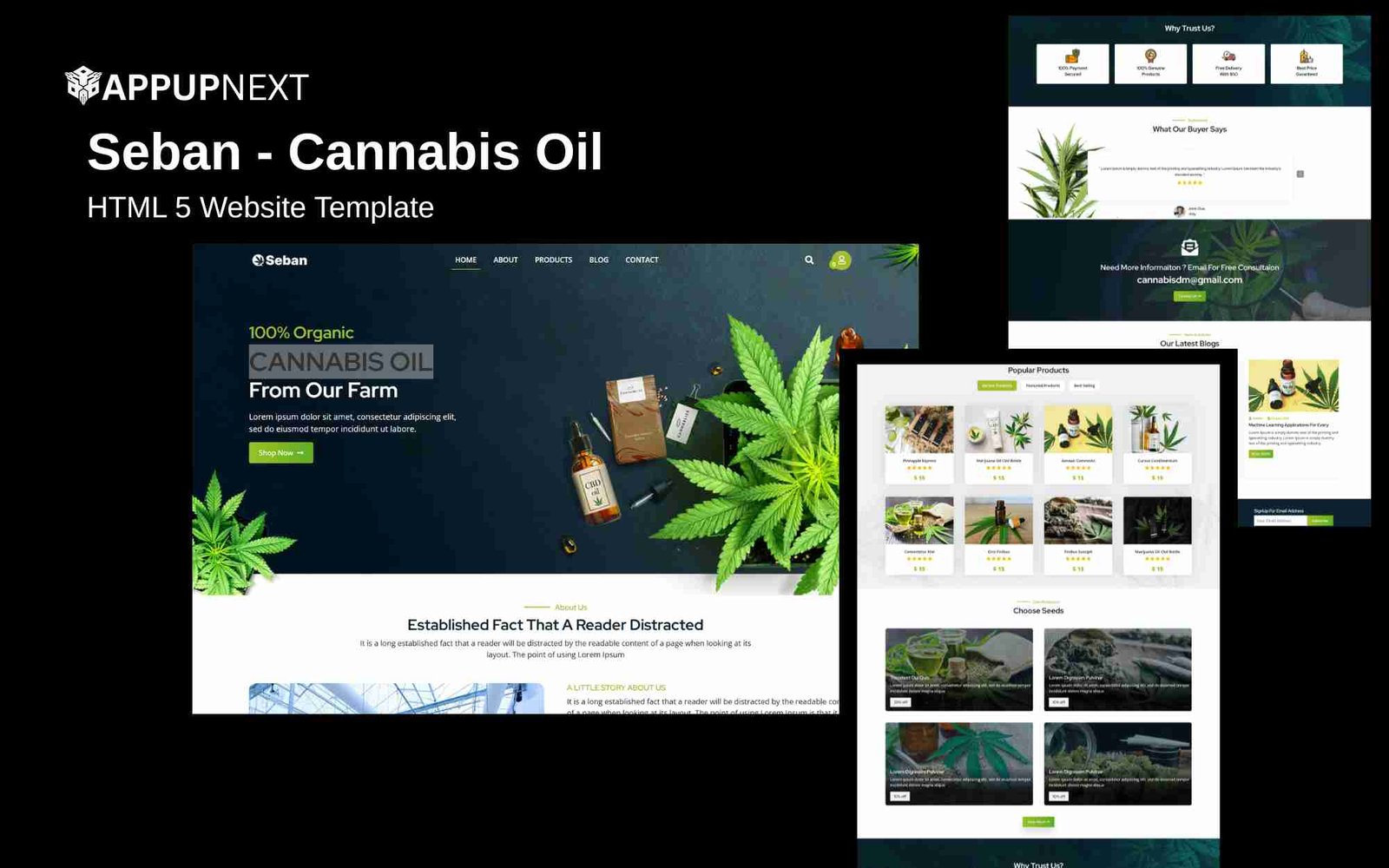 Seban - Cannabis Oil - HTML 5 Website Template