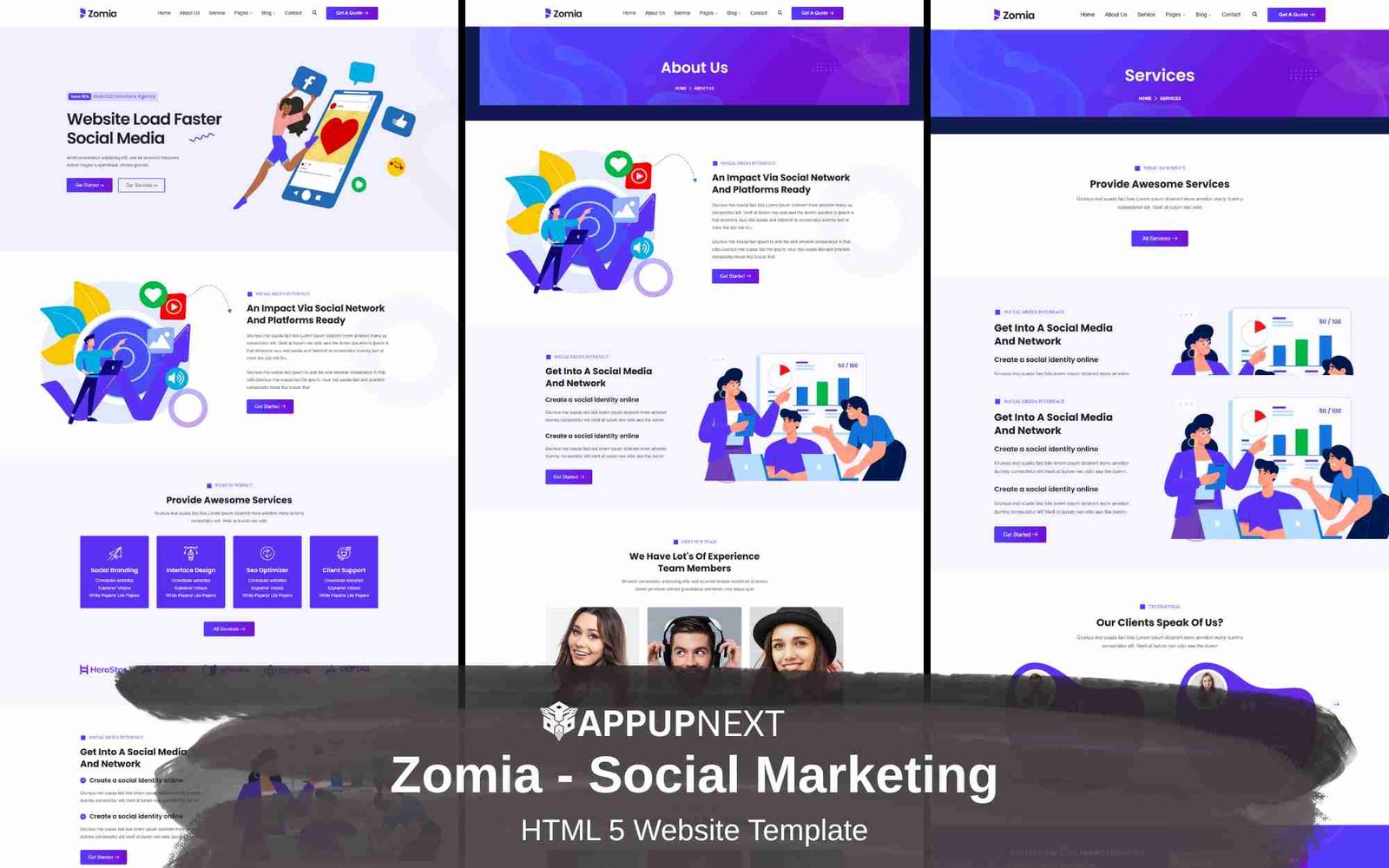 Zomia - Social Marketing - HTML 5 Website Template