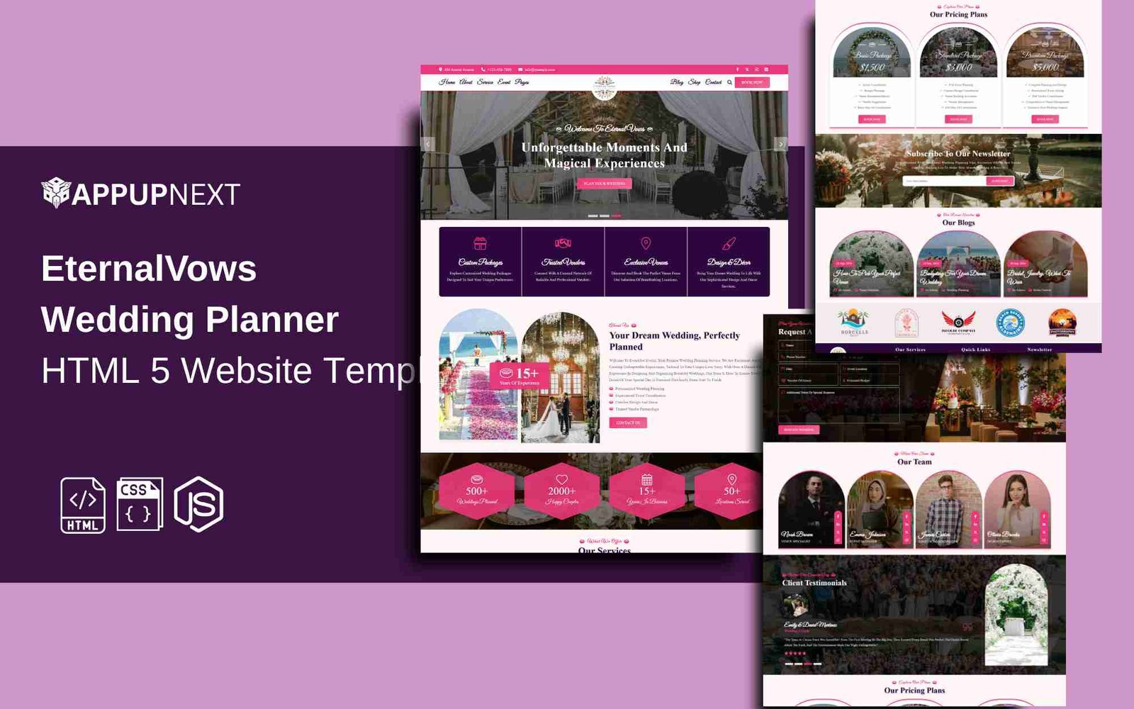 EternalVows - Wedding Planner - HTML 5 Website Template
